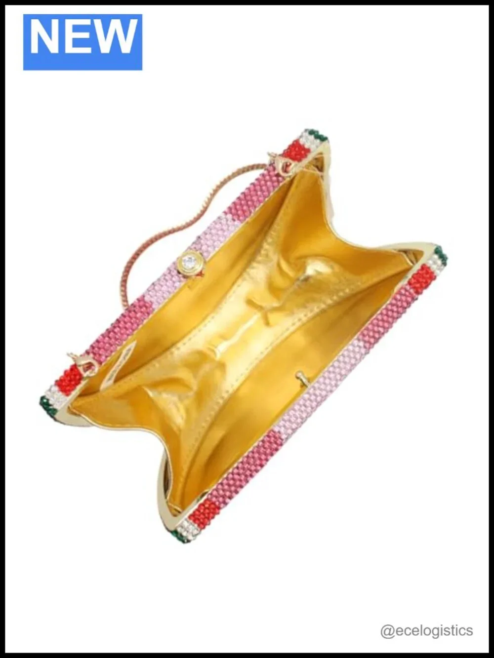 Rhinestone Watermelon Evening Clutch Glitter Crystal Party Banquet Purse